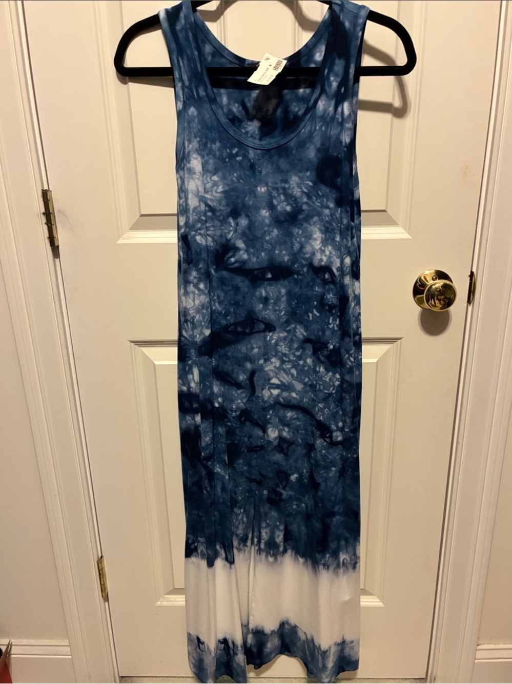 Karen Kane Blue and White Tie-Dye Maxi Dress